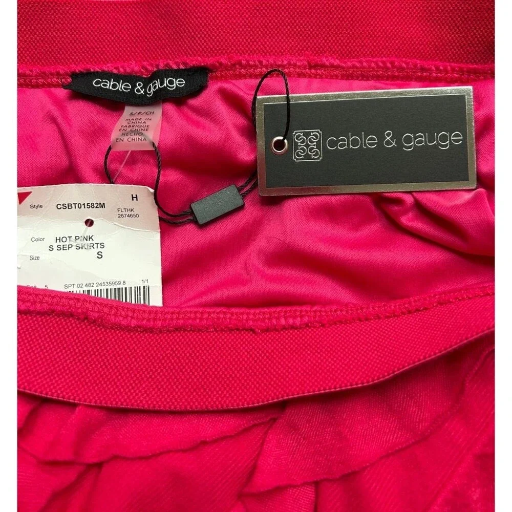 Cable & Gauge Skirt Womens Small Hot Pink Ruffle Tiered Ultra Feminine Flowy Y2K